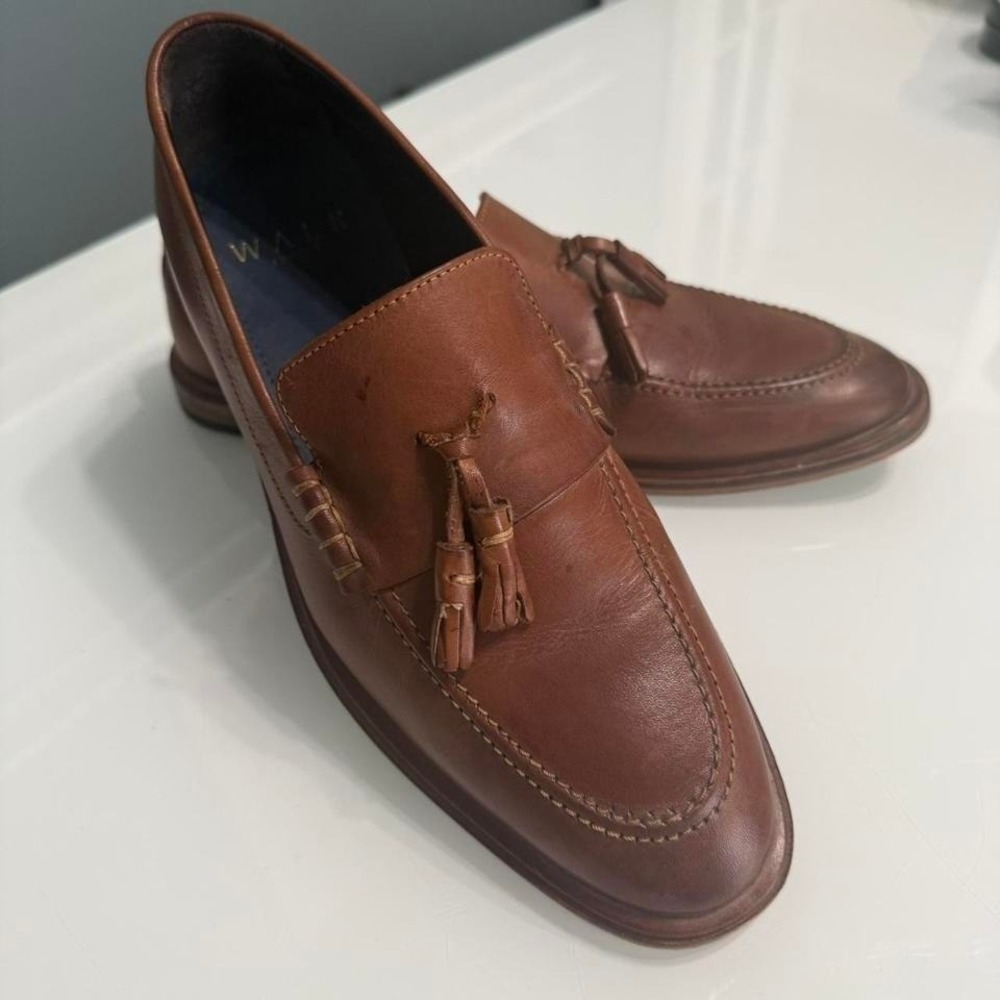 Walk London Brown Leather Tassel Loafers | US 11 | Classic Preppy